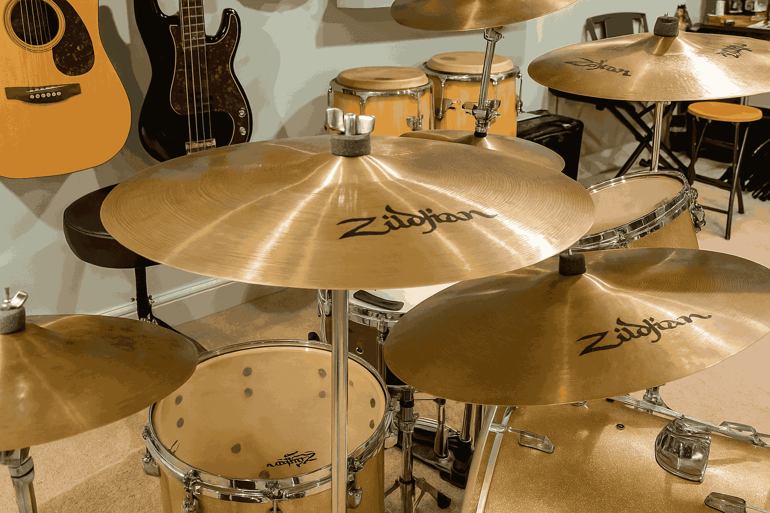 Pair of Cymbals on a Drum Set ventsmagazines.co.uk