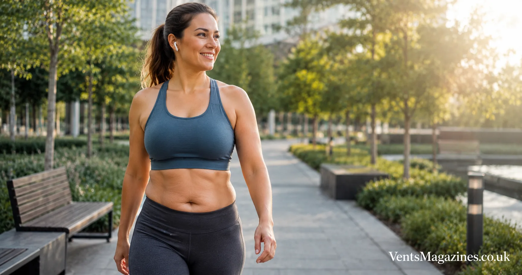 Apron belly weight loss journey showing natural apron belly before and after lifestyle changes in a healthy outdoor environment